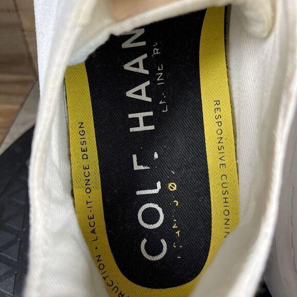 Cole Haan Women's Size 7.5 B Grandpro Rally Ivory White Canvas Court Sneakers - Picture 8 of 11